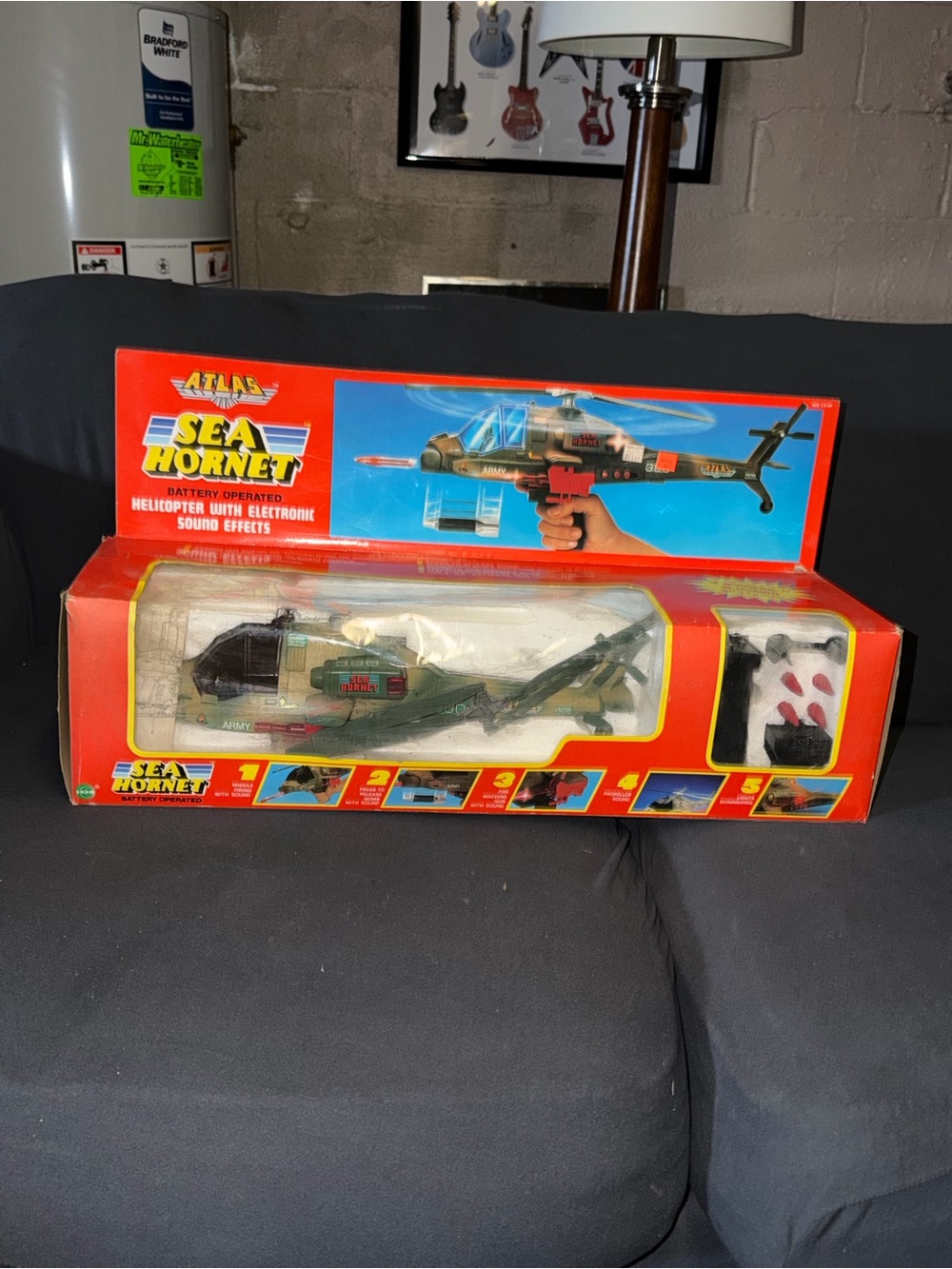 Atlas Sea Hornet Battery Operated Helicopter Electronic Toy Echo Vintage